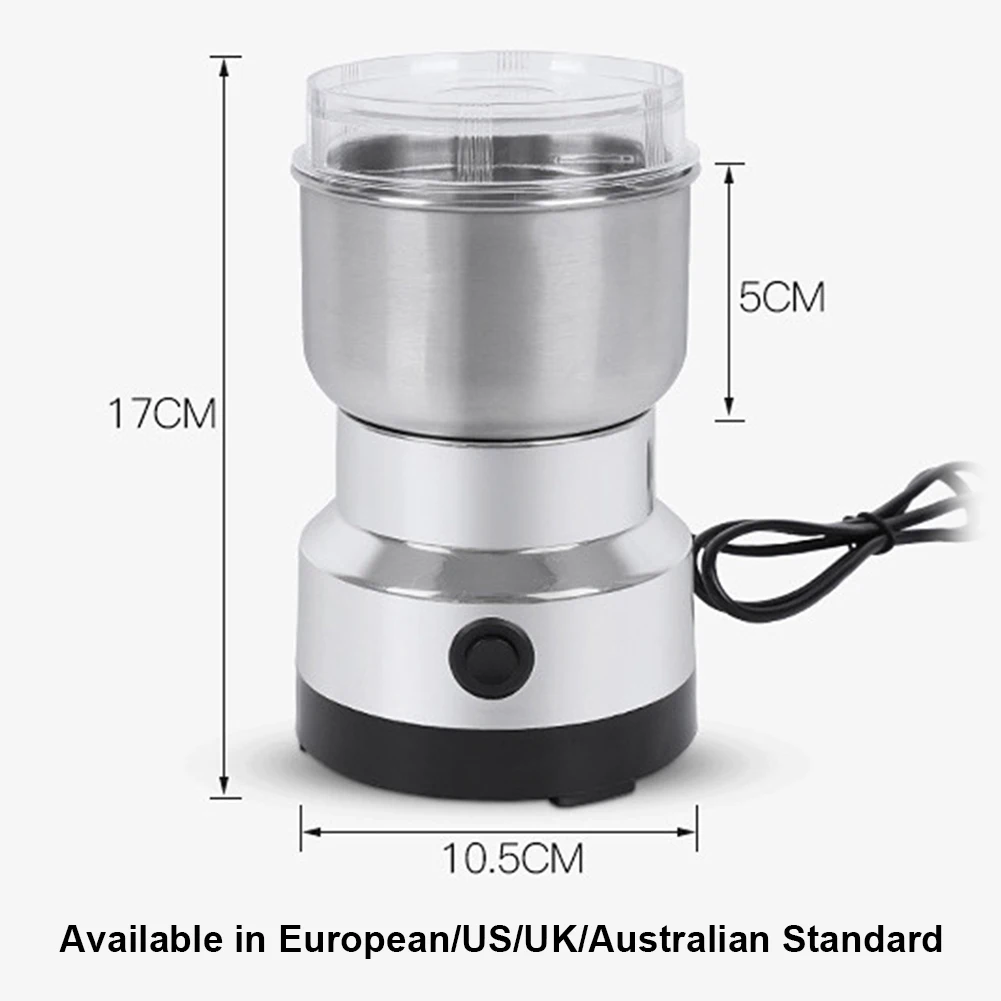 Spice Pepper Grinder 4-Blade Spice Blender Stainless Steel Dry Grain Mill Portable Herb Grinders Maker for Rice Beans Seasonings