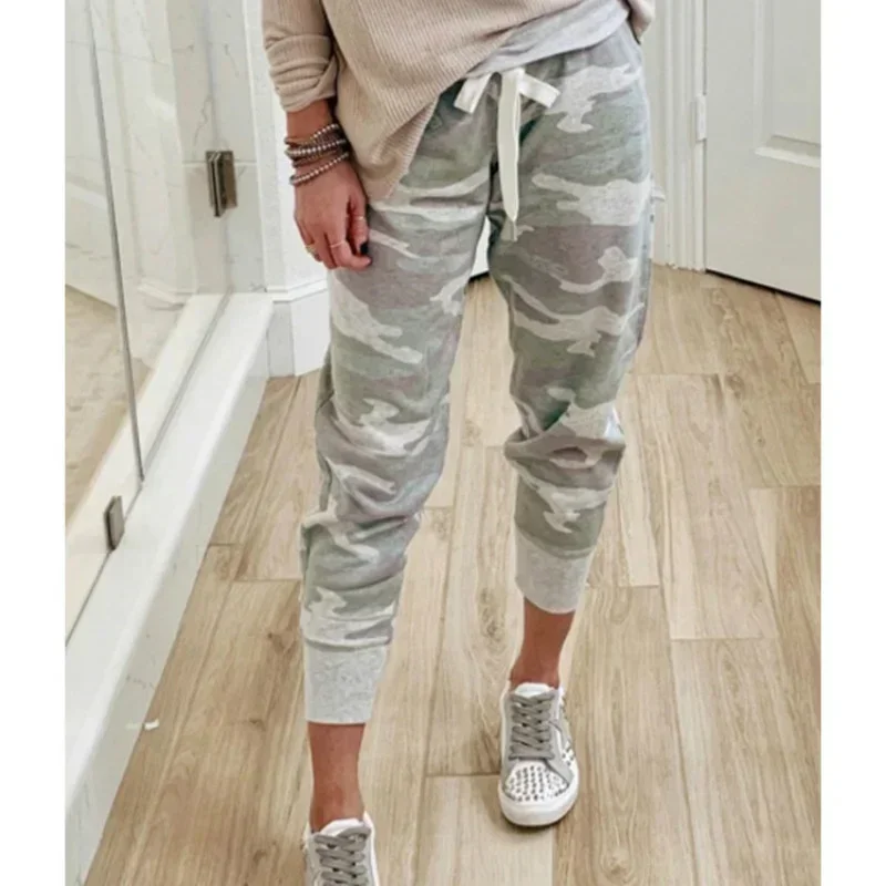 Camouflage Print Sweatpants Loose Women Drawstring Jogging Sport Pants 2023 Plus Size Pantalones Casual Female Run Streetwear