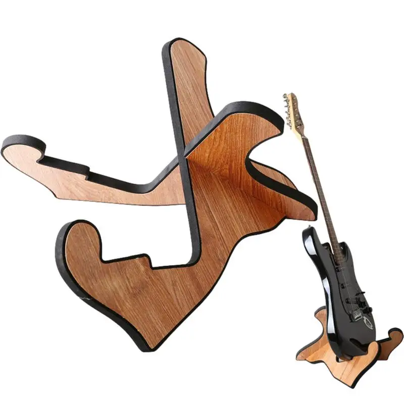 

Bass Guitar Stand Wood X-Frame Guitar Holder Floor Portable String Floor Display Instrument Rack For Acoustic Electric Guitar