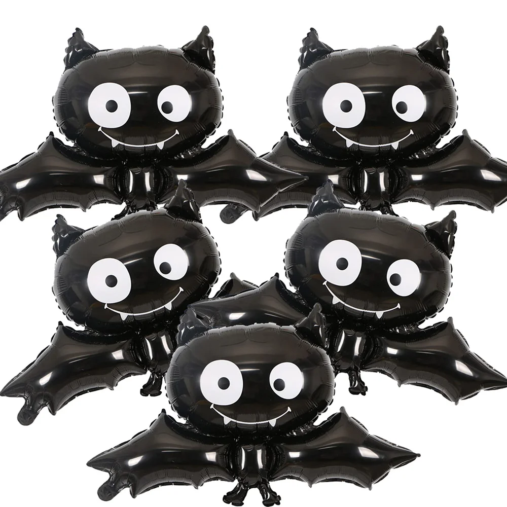 

5PCS Halloween Foil Balloons Bat Mylar Balloons Cute Black Bat Balloon Halloween Party Props Home Decoration Supplies Kids Gifts