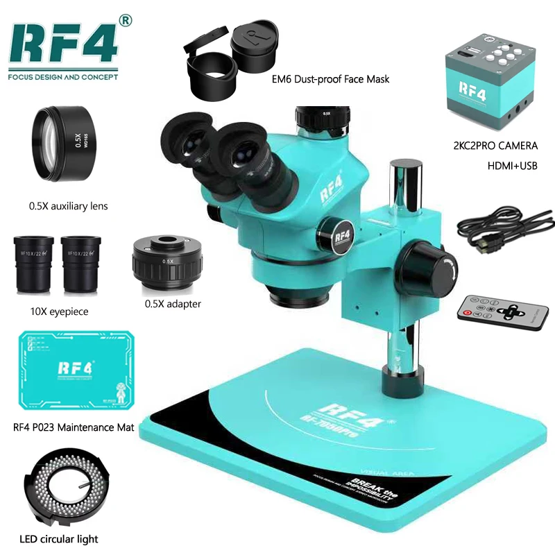 RF4 베이스 플레이트 스테레오 삼안 현미경 보석 납땜 동전 휴대폰 PCB 4K 2K HDMI USB 카메라 전자 확대경