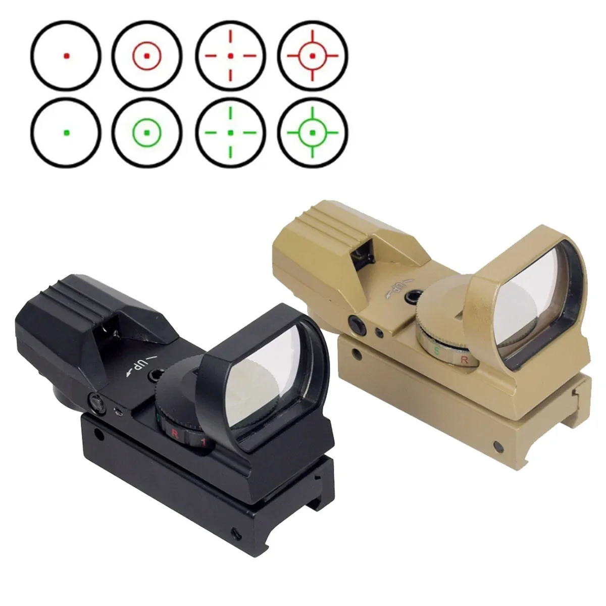 Red Dot Sight Tactical Holographic Red Dot Sight Scope 4 Reticle Collimator Optical Sight Riflescope Hunting Airsoft Optics 20mm Pictinny Rail