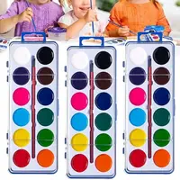 Washable Watercolor Paint Set 8/12/16 Colors Portable Watercolor Paint Palette With Water Brush Pen Water Color Paints 5