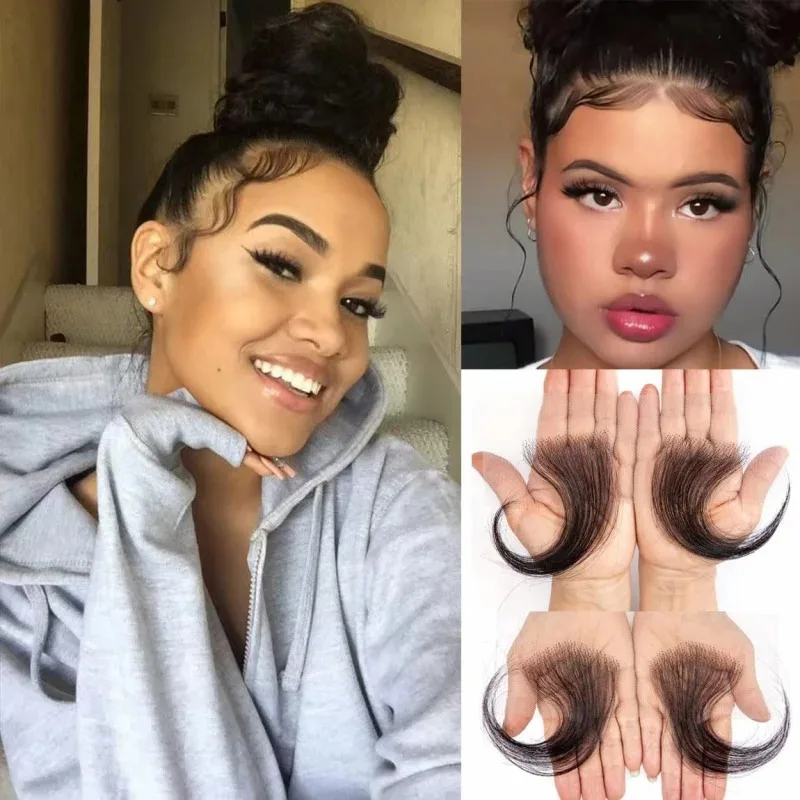 Capelli Umani Veri al 100% con Bordi a I/V, Pizzo HD e Baby Hair per Donne, Riutilizzabile, Invisibile, in Pizzo Svizzero, Nero Naturale, Fatto a Mano - immagine 6