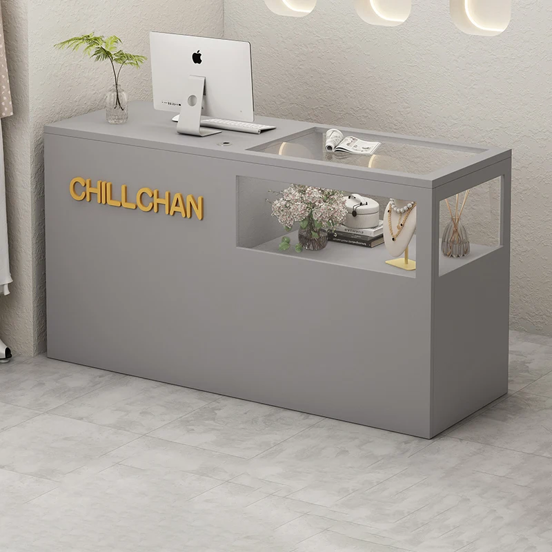 Beauty Bar Counter Cabinet Reception Desks Commercial Furniture