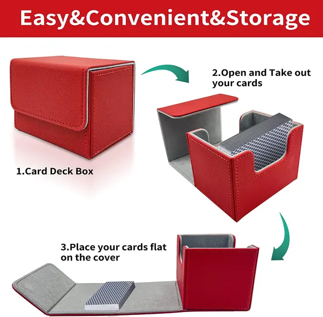 고품질 PU 가죽으로 만들어진 트레이딩 카드 상자