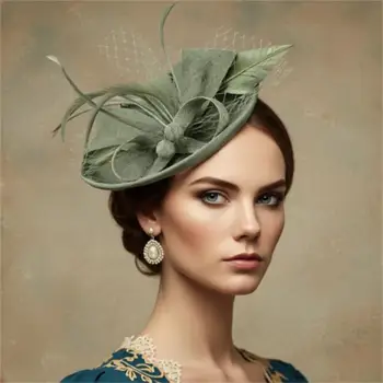 Fascinator per Tea Party, Elegante Copricapo in Rete con Piume, Versatile per Matrimoni e Tea Party
