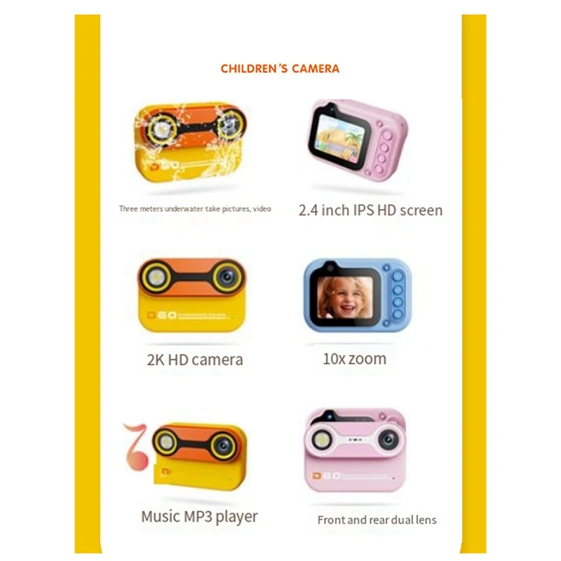 A22R-Waterproof Child Camera Underwater Camera 3 Meters Waterproof Before And After Dual Camera Swimming Outdoor 2