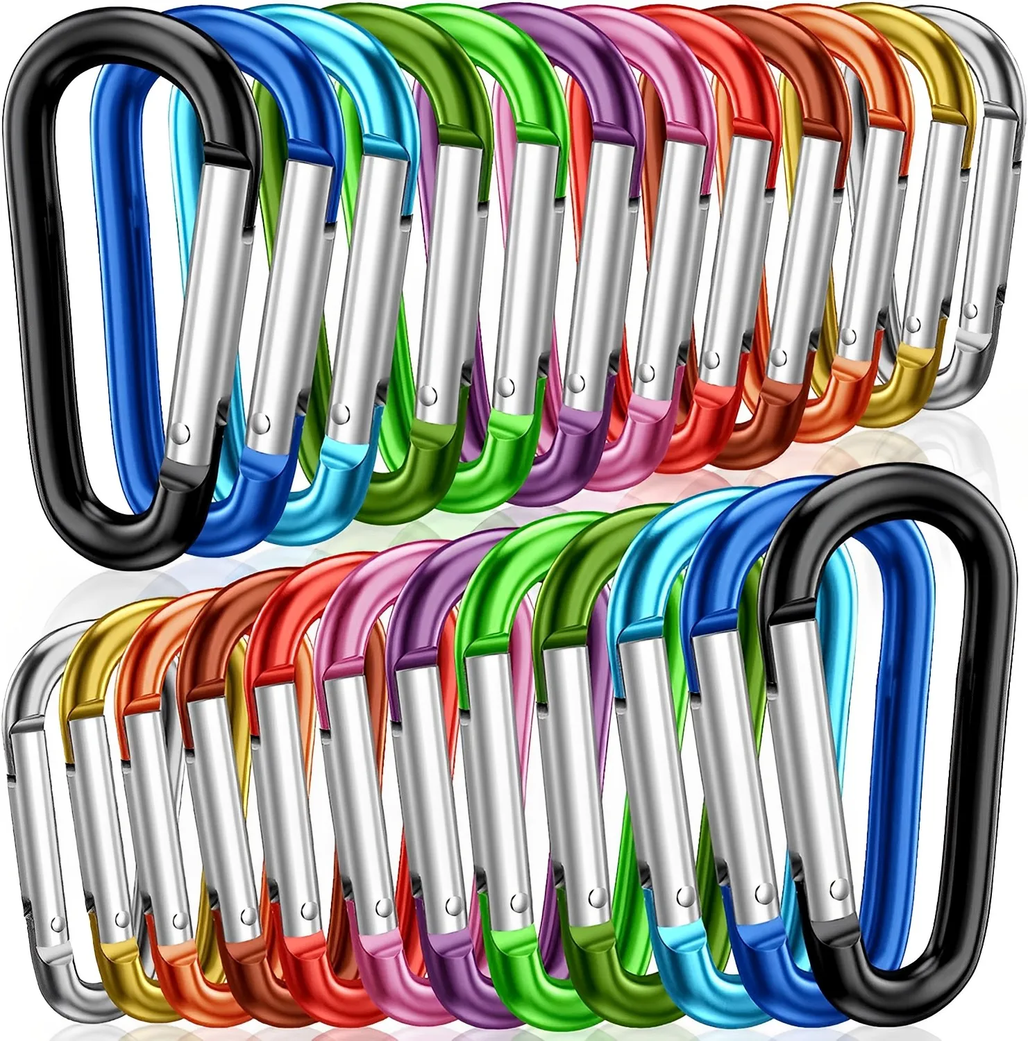 Description Picture 5 of itemColorful Carabiner Keychain Alluminum D-ring Buckle Spring Carabiner Snap Hook Clip Keychains Outdoor Camping Daily Use Tool