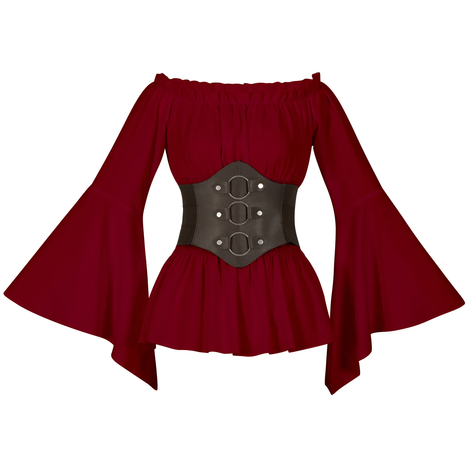 Velcoxplay Gothic blouse voor dames, renaissance, tops