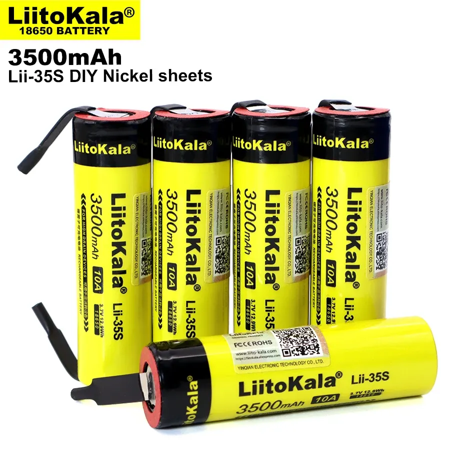 1-6PCS Liitokala Lithium Rechargeable Battery  Lii-35S 3.7V 3500mah 18650 Welding Nickel Sheet