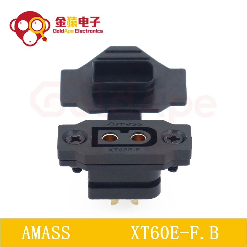 AMASS Quick Charge XT60E-F.B เครื่องบินรุ่นแบตเตอรี่ Gold-plated 30A High Current หญิงติดตั้ง XT60 Connector สีดํา 1