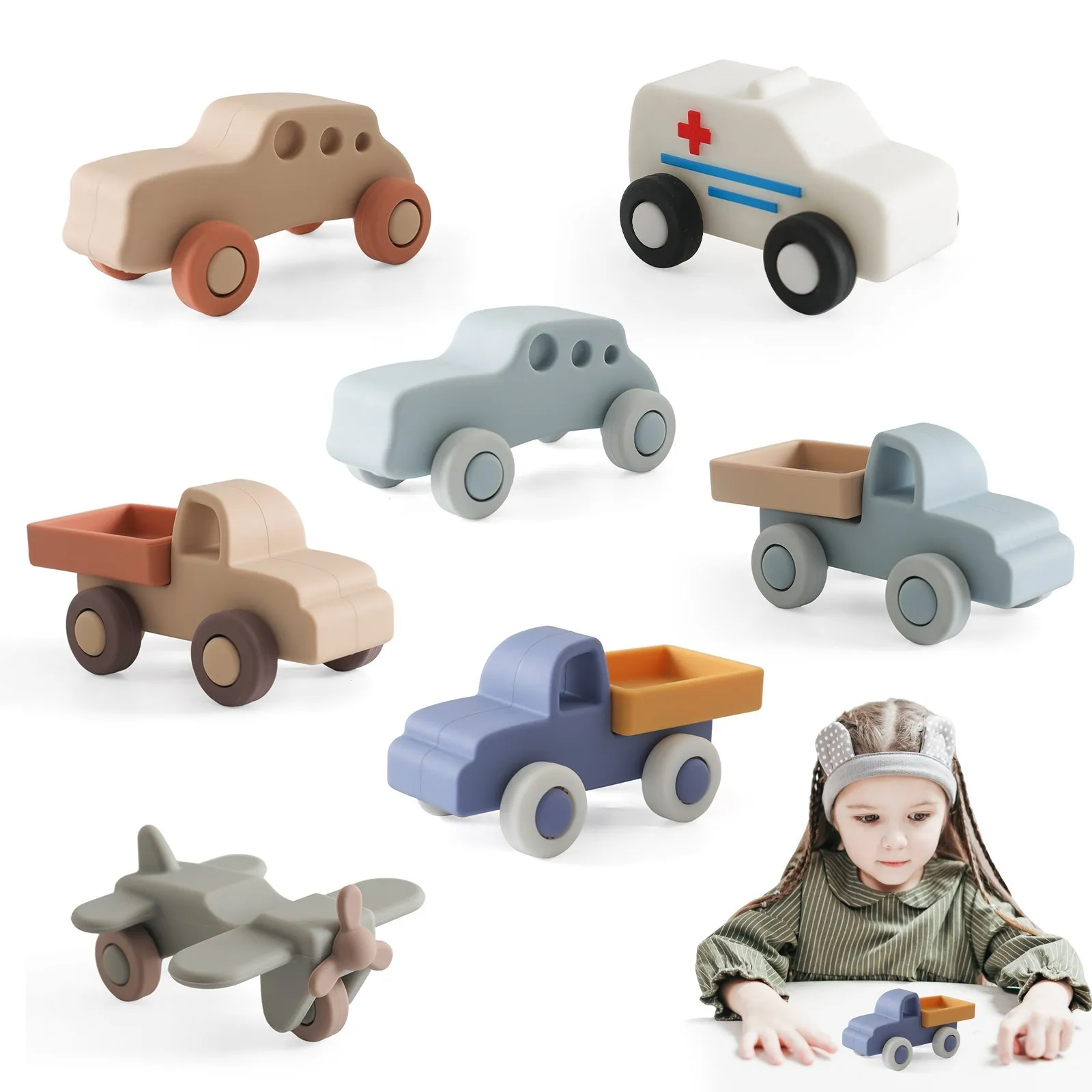 Baby Silicone Car Toys Montessori Educational Toy Blocks Teething Toys Silicone Teething Toys 0 12 Months Newborn