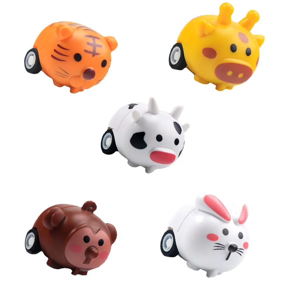 

5 Pcs Mini Animal Pull-back Car Friction Powered Vehicle Toy Boys Toys Gift Baby Abs for Toddlers Model Child Little Cars