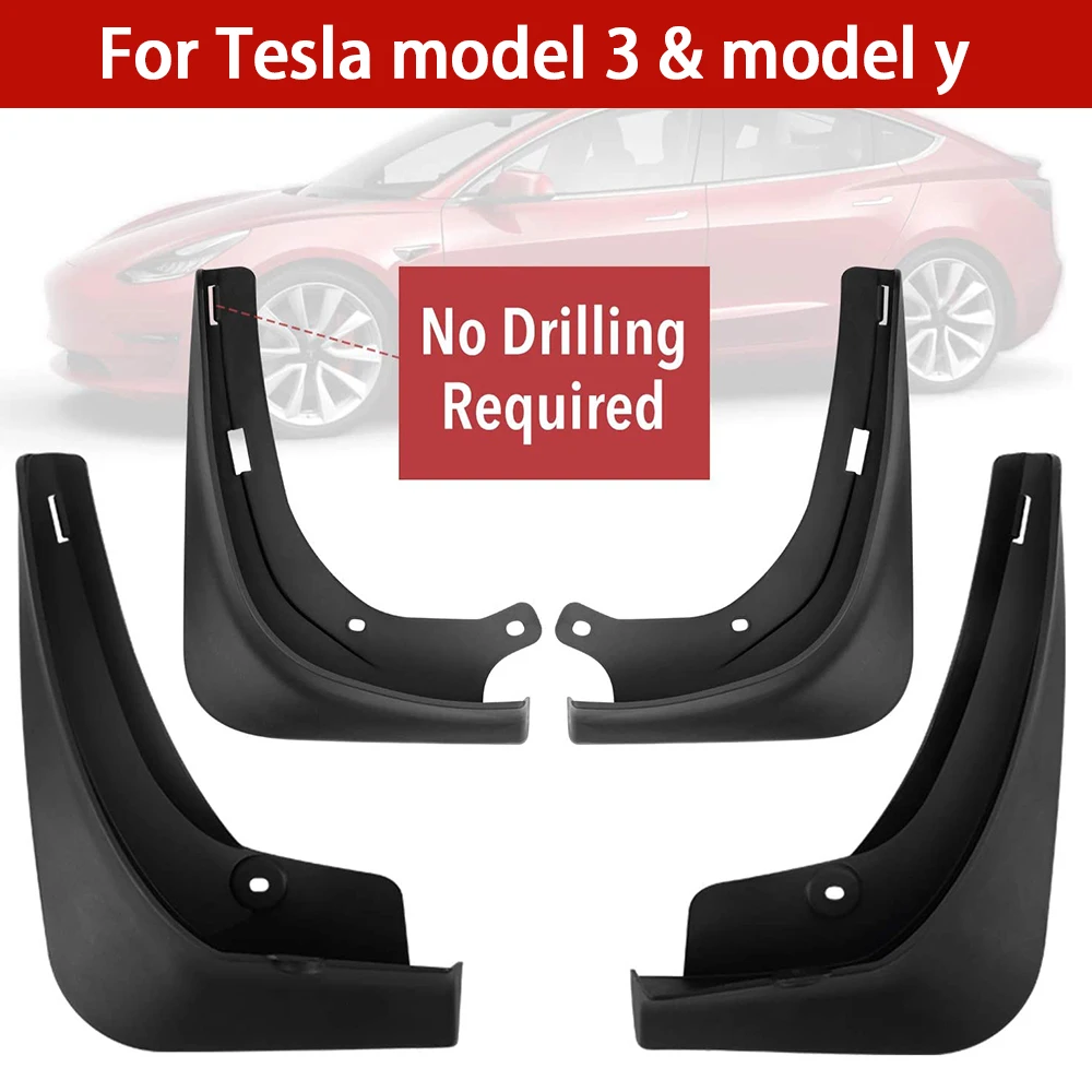 

Брызговики из углеродного волокна для Tesla Model 3, модель Y, аксессуары, защитный брызговик, переднее и заднее зеркальное покрытие, АБС, не требует сверления