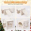 Large Rabbit House Wooden Bunny Castle with Indoor Rabbit Guinea Pig Cage Multistory Climbing Tower Sturdy Wooden Castle Small