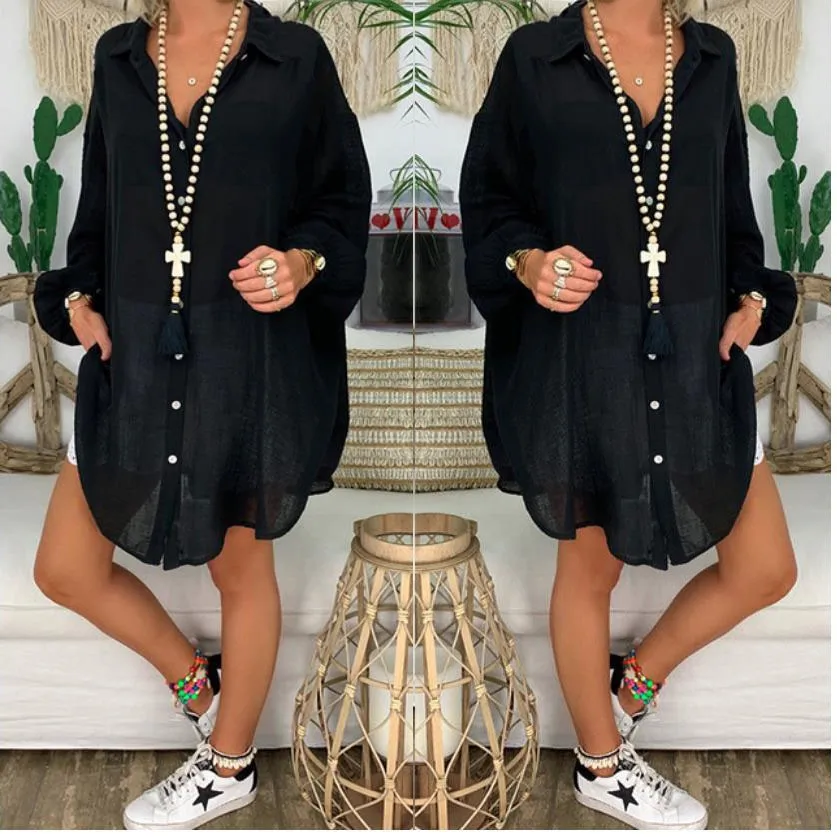 Women Summer Loose Blouse Dress