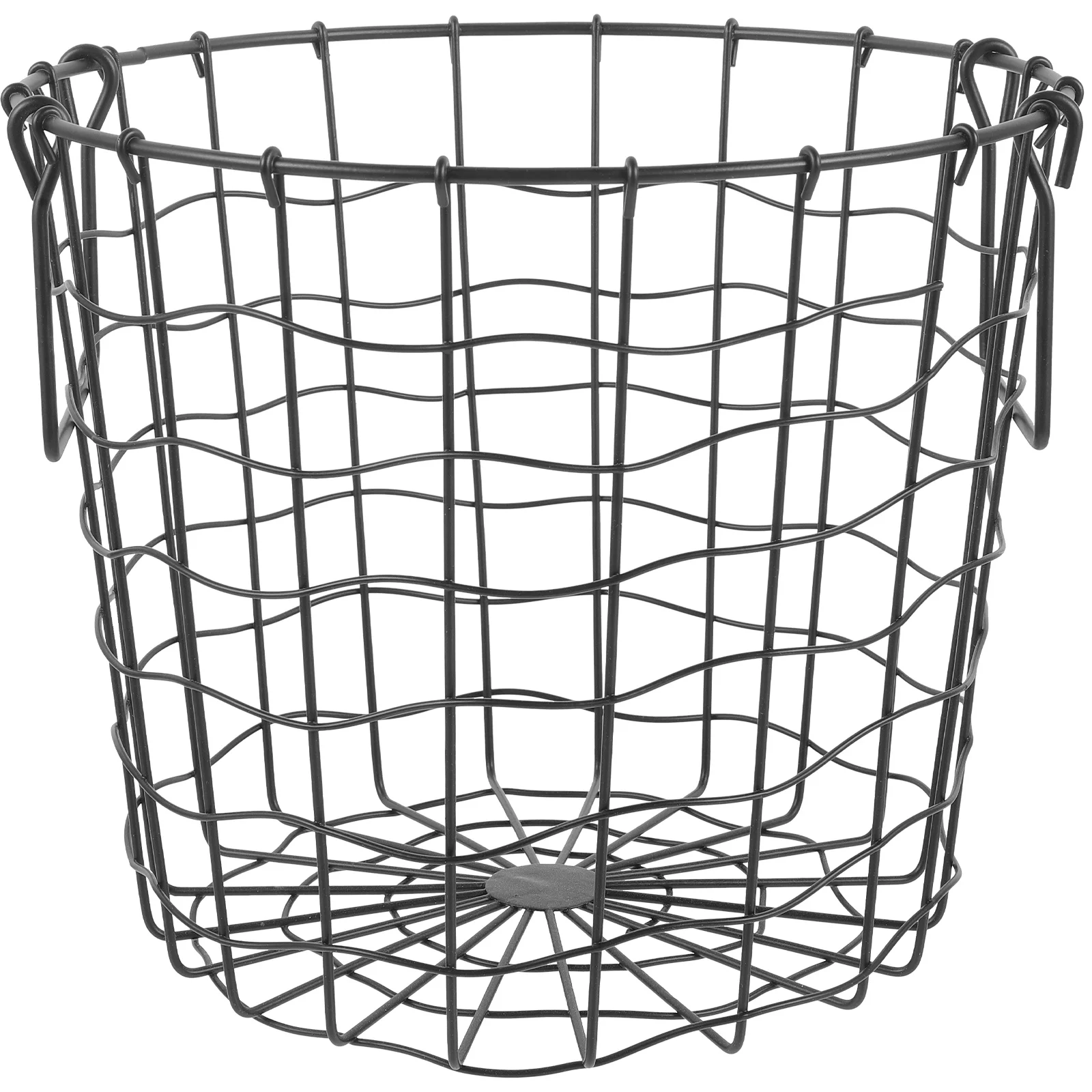 

Деревянная корзина для организации загородного круга, железная корзина для хранения (черная)