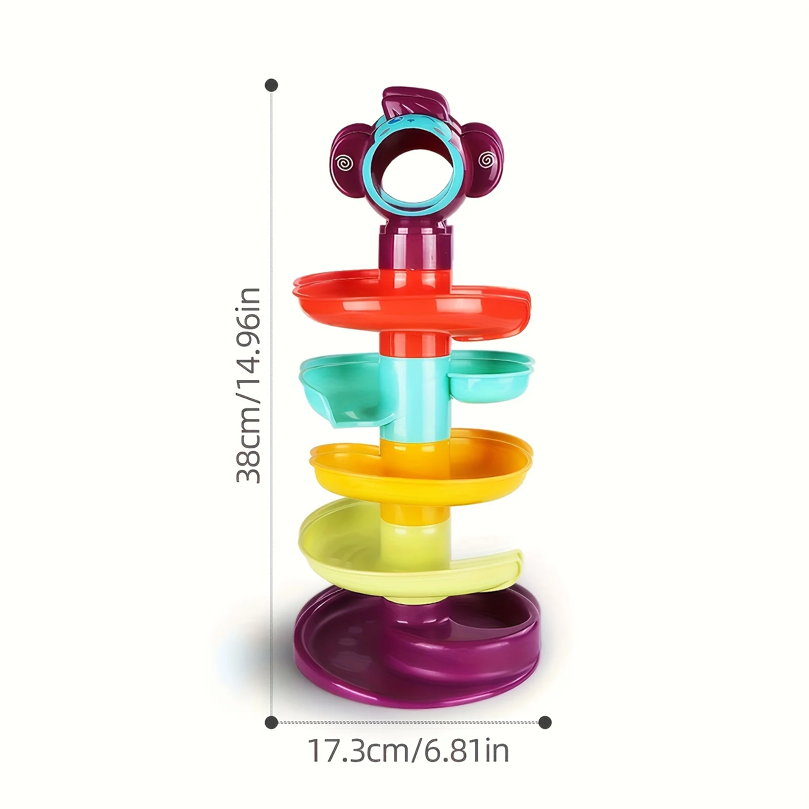 Educational Fun Track Slide Ball Tower, Rolling Ball Early Education Toys, Stacking Turn Ball, Funny Holiday And Birthday Gift 2