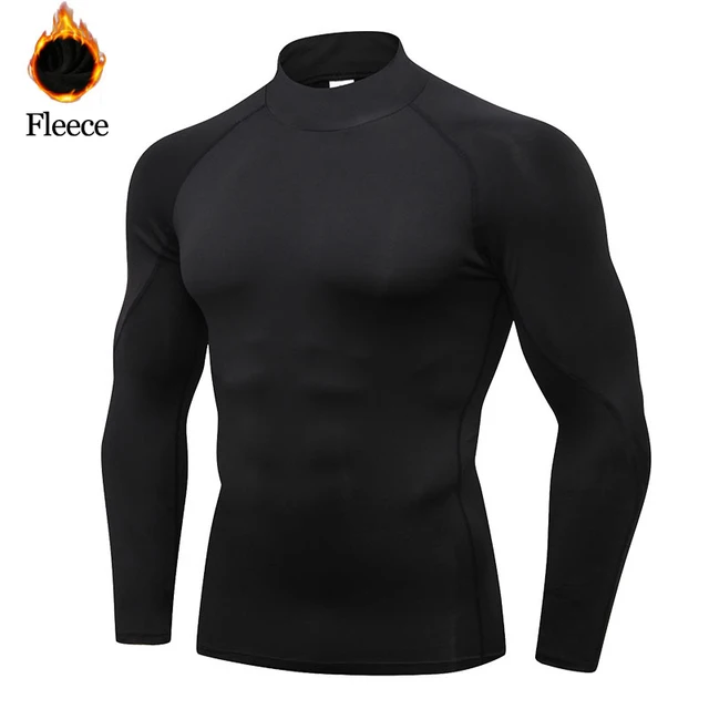 Chemise de Compression pour hommes, vêtements de cyclisme, chemise chaude à bascule, T-Shirt de Compression, vêtements de sport, hiver 1