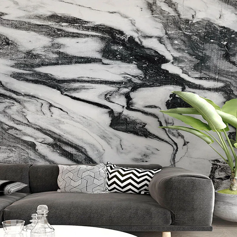 papel de parede mural personalizado 3d preto 02