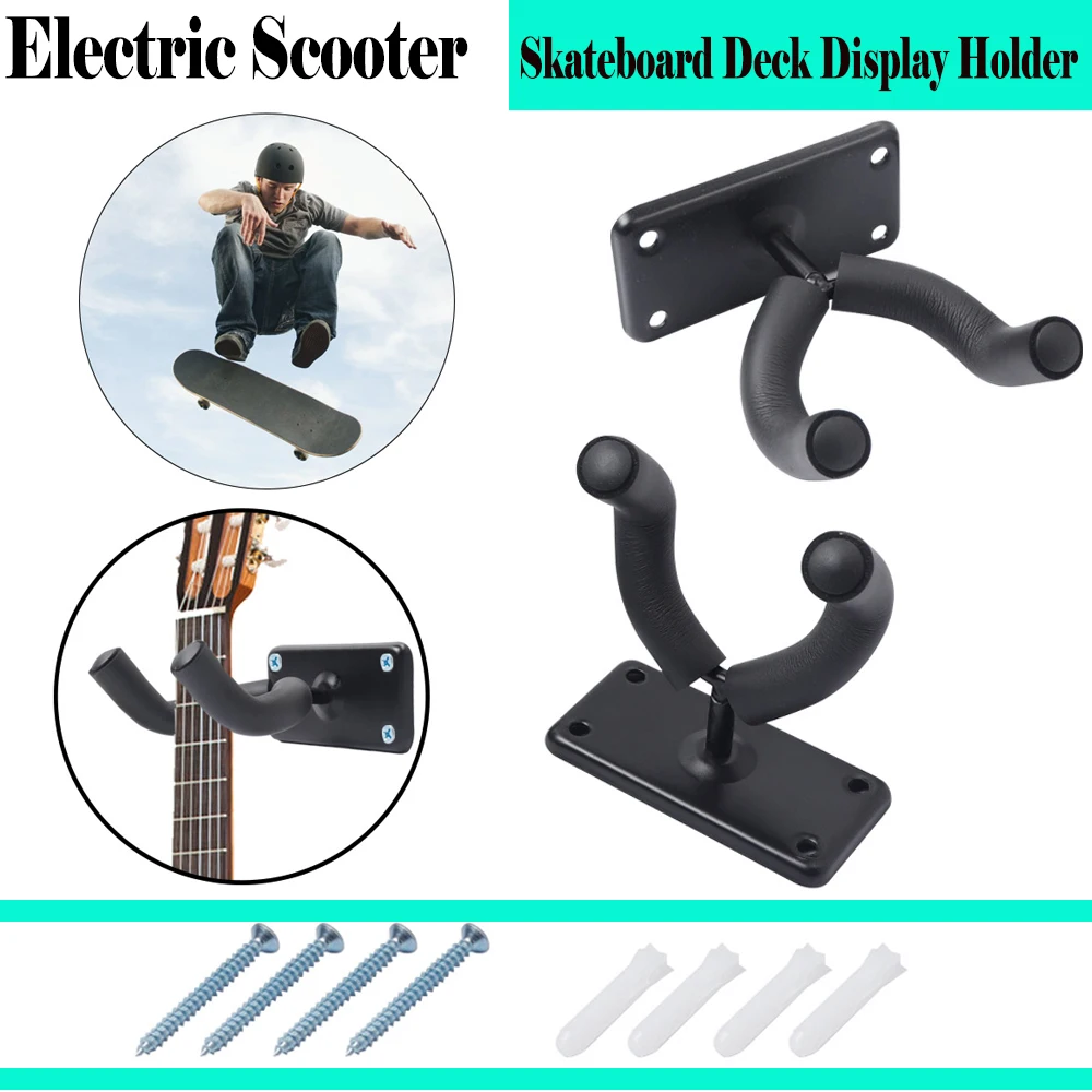 No Scooter YYST V Style Foldable Scooter Wall Mount Kick Scooter Wall Hanger Wall Rack Black Hardware Screw Caps included 