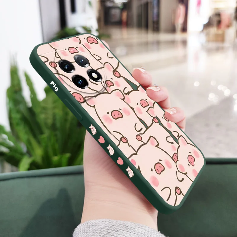 Adorable Pink Pig Liquid Silicone Phone Case