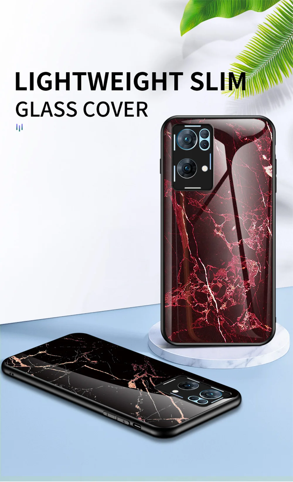 Coque Reo8 DECLAREYAO Coque en verre trempé rigide pour OPPO Renoa 7 6 5 4 3 Pro Plus Ace2 4Z 5Z 6Z 7Z Coque en silicone UL_voghion.com