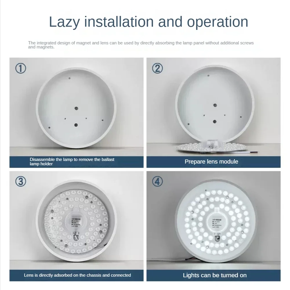 Retrofit Light Kit ,Replacement LED Panel for Ceiling Flush Light Ceiling Fan Light, Replacement Panel PCB, 6000-6500K,48W, 60W