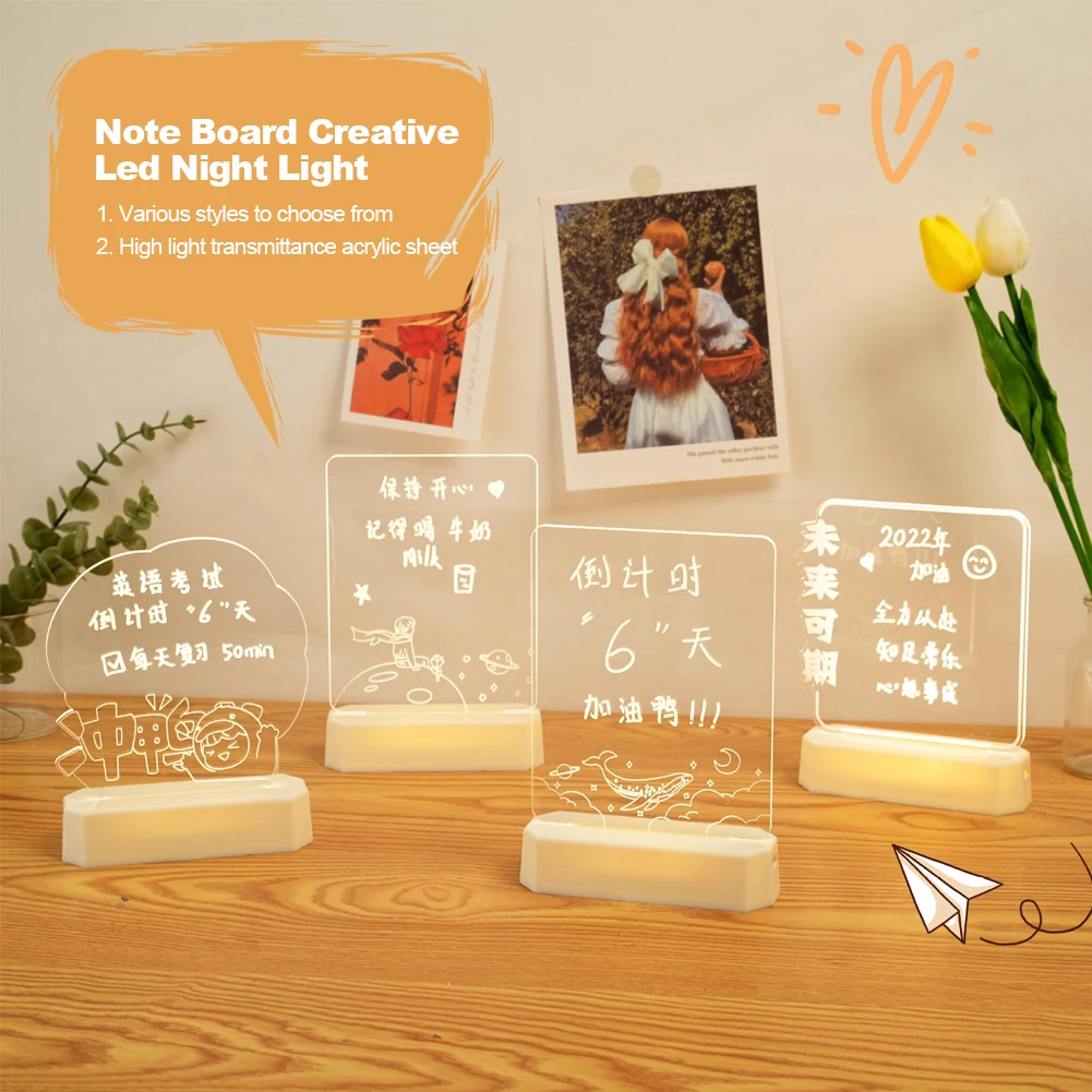 Kreative Led Hinweis Bord Nacht Licht USB Nachricht Board Mit