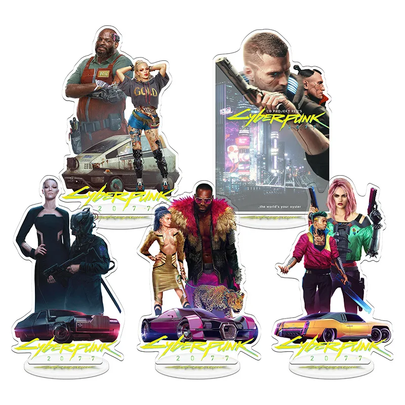 Cyberpunk 2077 Merchandise Display Stand with Keychain Gift Accessories