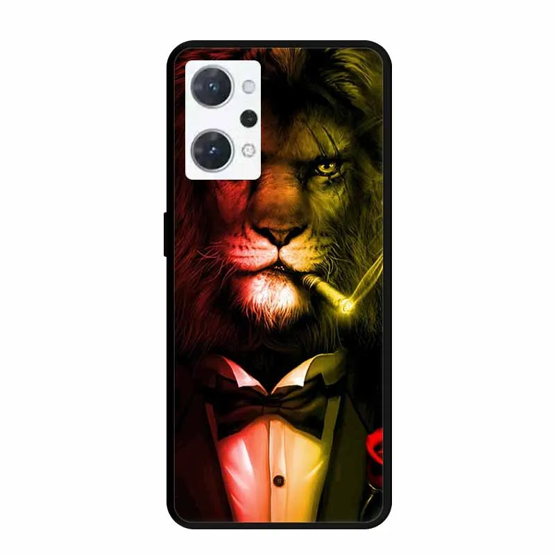 Elegant Wolf & Lion Soft TPU Silicone Painted Back Cover - Animal Theme