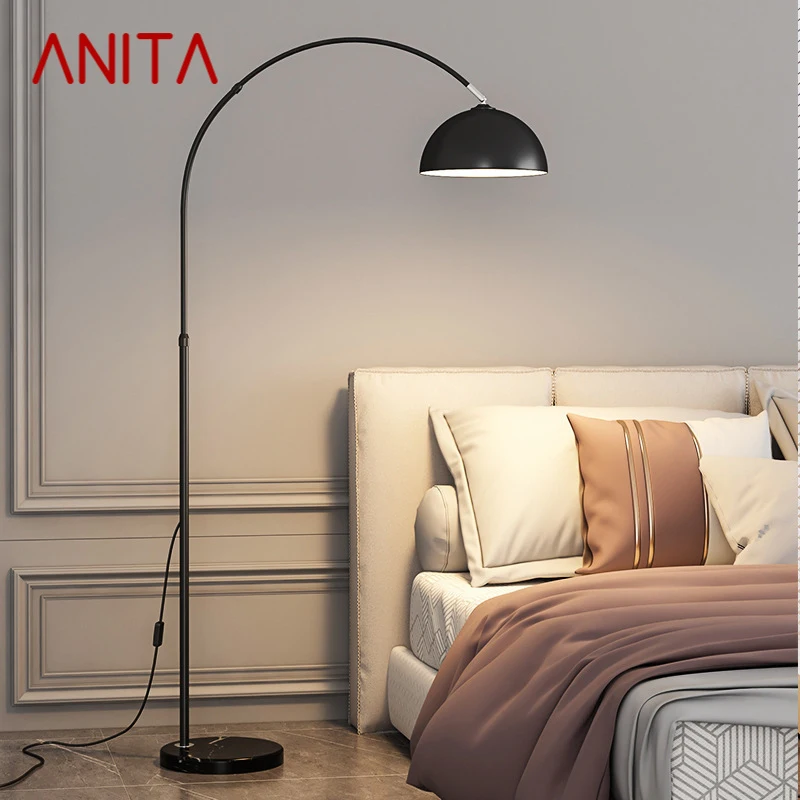 

ANITA Nordic Fishing Floor Lamp ModernFamily Living Room Bedroom Creative LED Decorative Standing Light