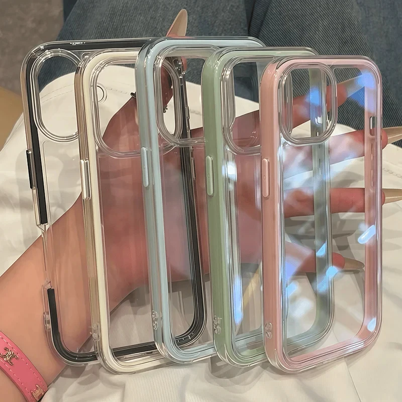 Luxury Transparent Candy Phone Case - Clear Shockproof Bumper Cover