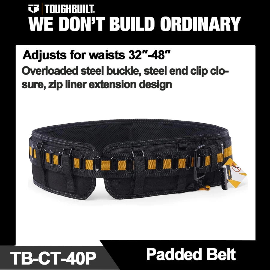 TOUGHBUILT 범용 작업 벨트 및 클립 기술 허브 다기능 패딩 벨트 TB-CT-40P TB-CT-41/41B/41P TB-CT-42 TB-CT-150