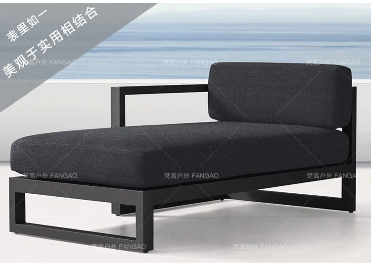Nordic Outdoor Stainless Steel Sofa Coffee Table Combination Living Room Courtyard Hotel Garden Aluminum Alloy Outdoor Sofa