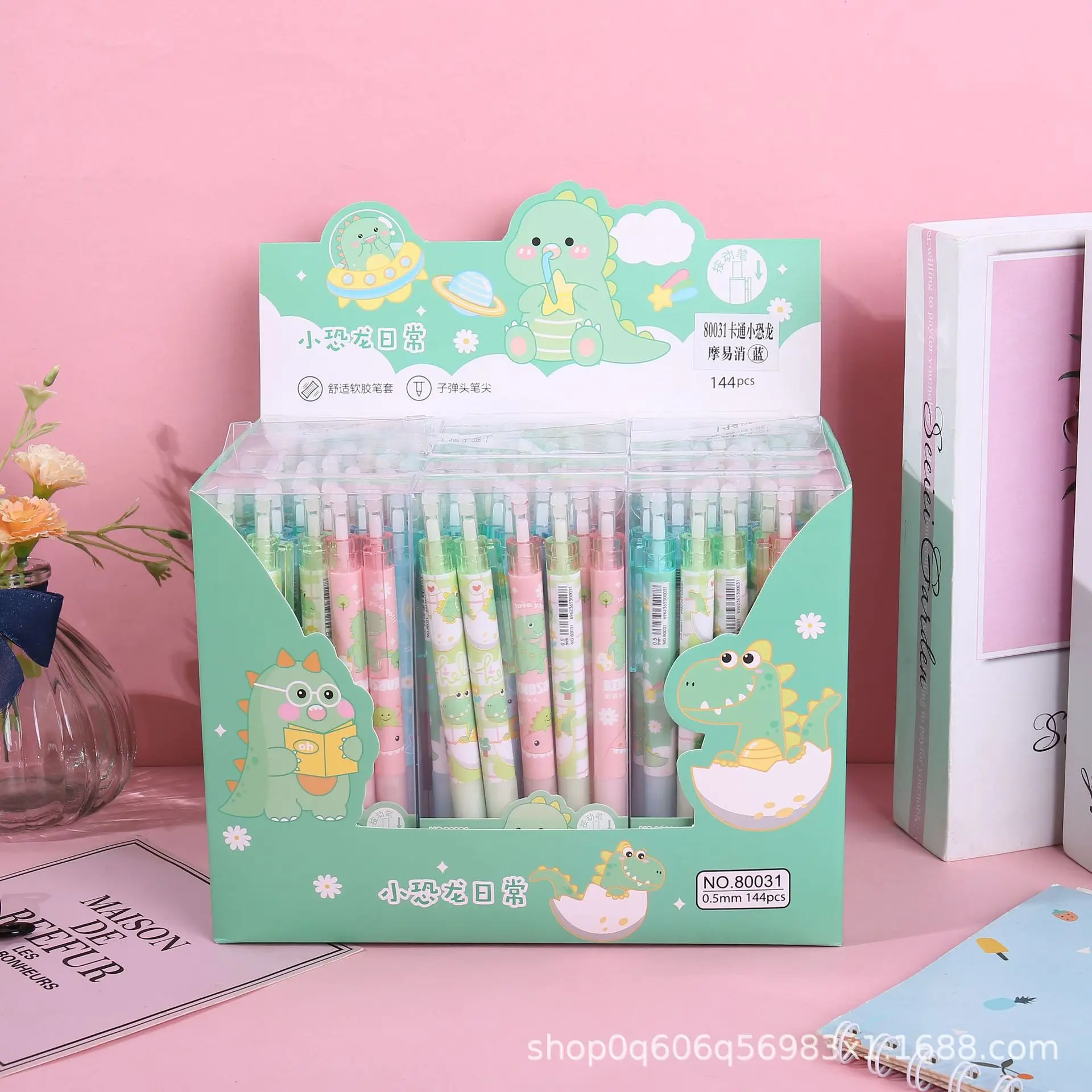 

144pcs Cartoon Gel Pens Cute Little Dinosaur Shape Roller Ball Pen Signature Pen Secondary School Students Stationery Wholesale