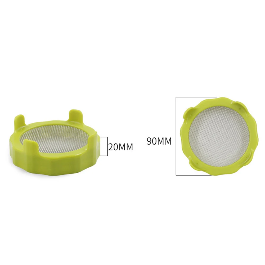1pc Plastic Sprout Lid For Wide Mouth Jars Grow Bean Sprouts Alfalfa Salad Garden Supply Stainless Steel Mesh Design sprouting jars kit