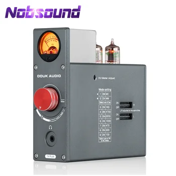 Nobsound-5654 밸브 튜브 포노 스테이지 프리 앰프 스테레오 오디오 프리 앰프, TV/MP3/전화 헤드폰 앰프 w/VU 미터