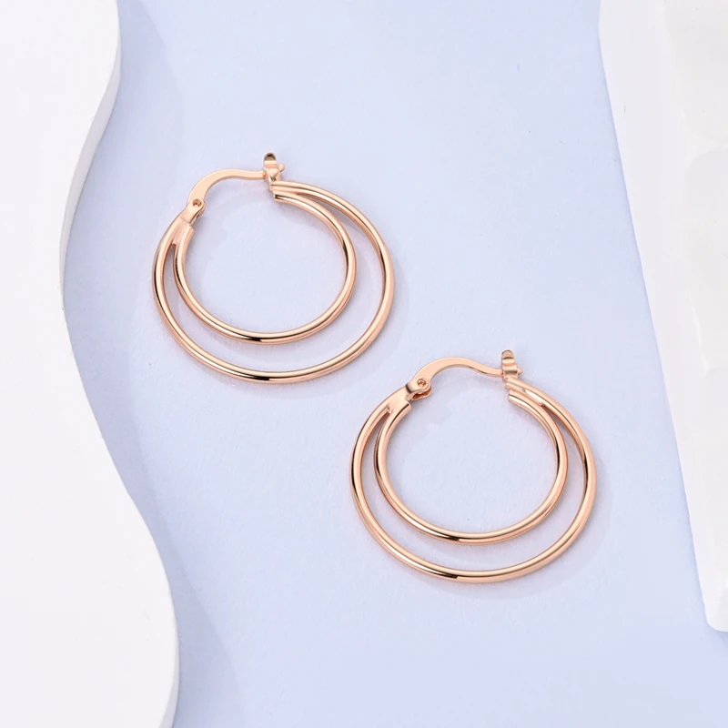 925 Sterling Silver Gold Color Circular Hoop Earrings Golden Earring Fit Original Charms Diy Fine Jewelry For Fashion Women