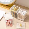 Makeup Storage Organizer Bathroom Jar Cotton Swab Storage Acrylic Square Container Cotton Puff Storage Box Cosmetic Cotton Box 2