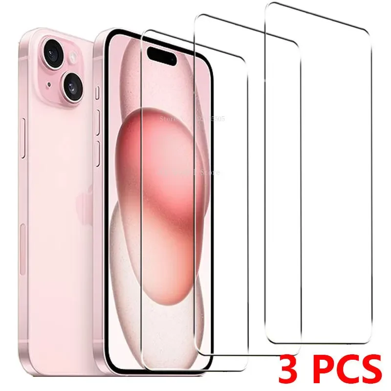 

3Pcs 9H Tempered Glass for iPhone 15 14 Pro Max 13 12 Mini 11 Pro Screen Protector For iPhone 14 Plus 7 8Plus Max Glass