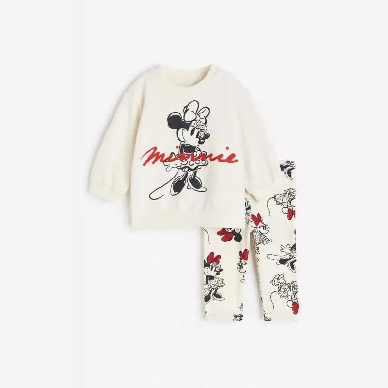 Girl Sweatshirt Girls Spring Autumn Clothes Minnie Full Print Sweatshirt + pants 2pcs Casual Sports Kids Cartoon Long Sleeve