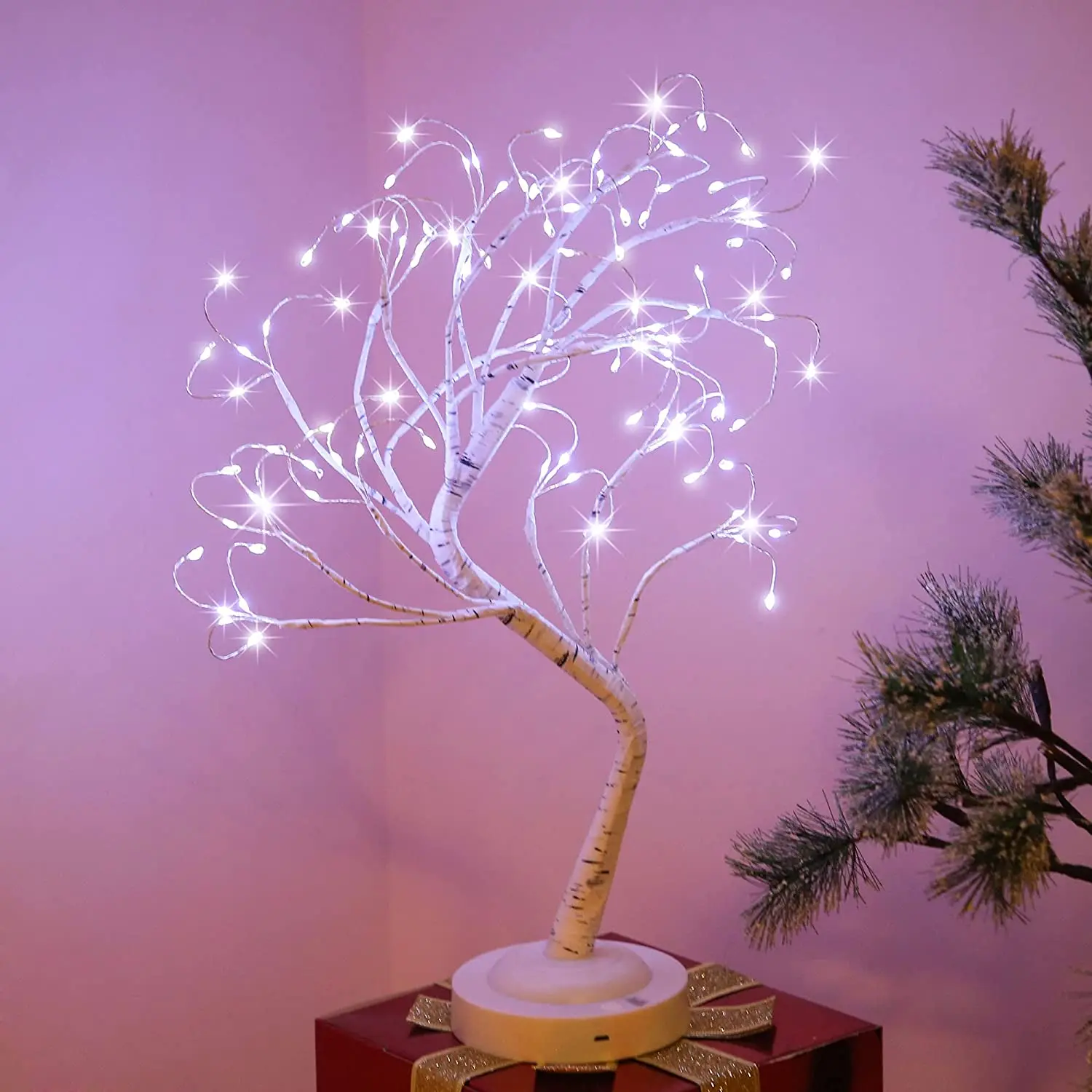 da noite mini árvore de natal lâmpada