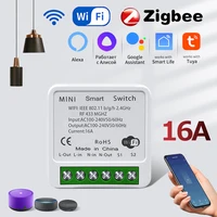 Tuya ZigBee Smart Switch WiFi Breaker Relay 16A 220V 110V 2-Way Control Smart Life APP Control Works with Alexa Google Home