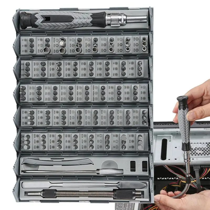 

Manual Screwdriver Set 126 Pcs Magnetic Screwdriver Bit Set Repair Tool Kit For Phones Laptops Pc Eyeglasses Game Console
