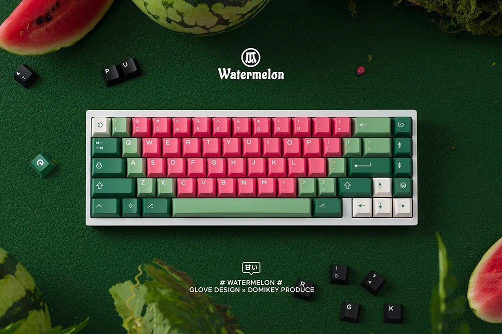 Domainikey-xグローブスイカキーキャップセット、キーボード、87 tkl