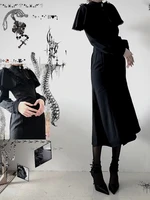 Robe plissée en dentelle noire, Streetwear, Vintage, Patchwork, Grunge Y2k, esthétique, gothique, Harajuku, moulante, avec nœud 3