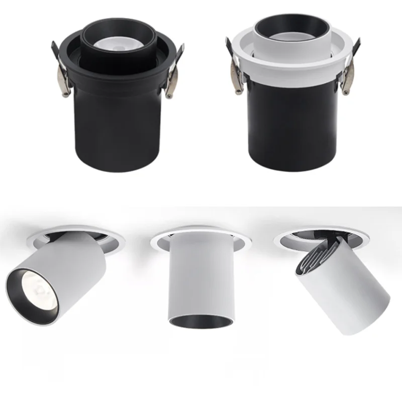 조도 조절식 LED 스포트라이트 각도 조절, 360 ° 회전, 범용 내장형 LED 천장 조명, 7W9W12W15W18W20W24W