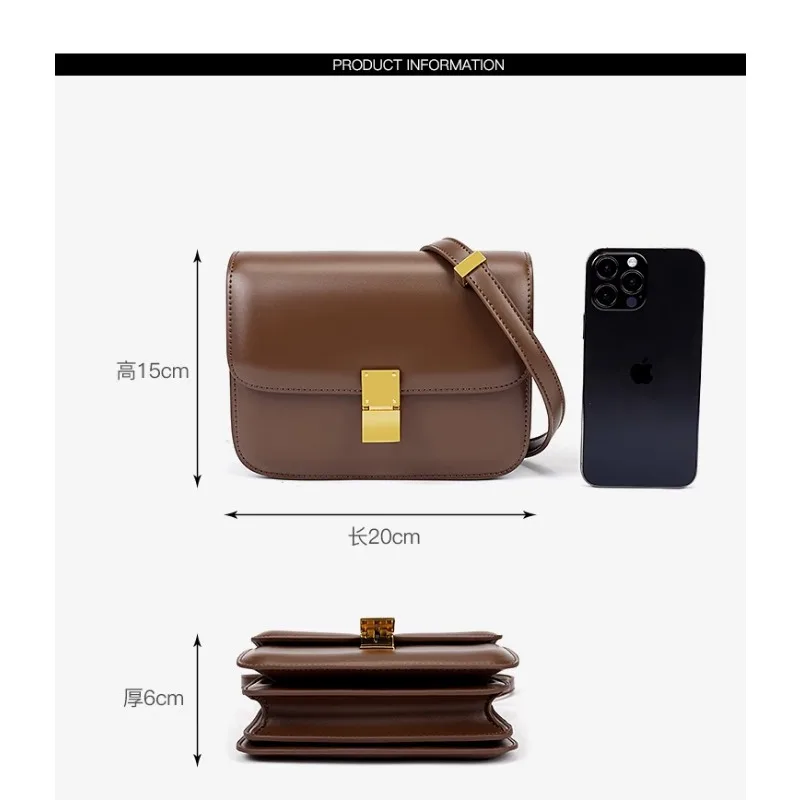 Genuine leather bag for women tofu bag small square bag  new  single shoulder hot selling versatile crossbody ladies handbag